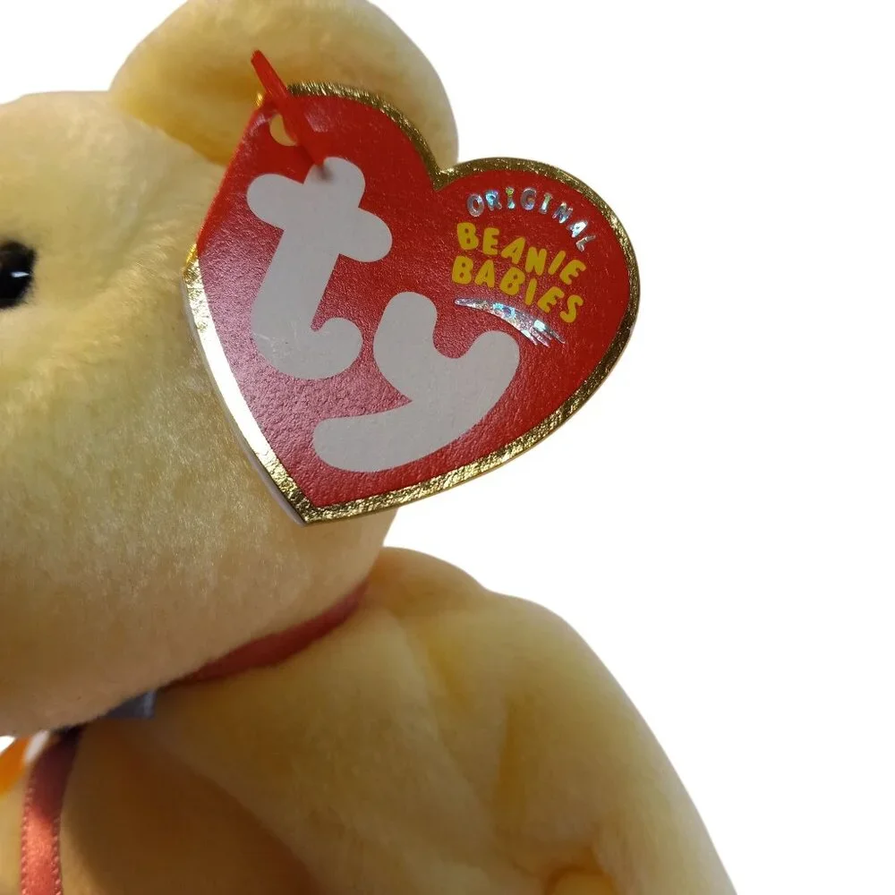 Ty Beanie Babies Bear Eggbeart Stuffed Plush 2004 Easter Yellow Ribbon Egg NEW - Picture 7 of 10